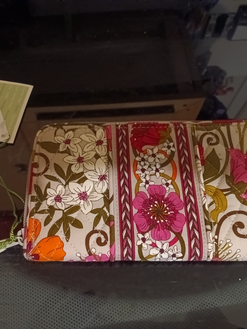 Vera Bradley Floral Quilted Wristlet Wallet in Pink, Orange & Olive